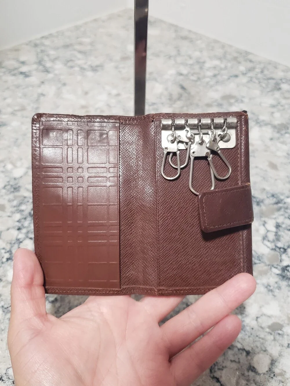 Burberry 5 Ring Key Holder Card Case Leather Wallet